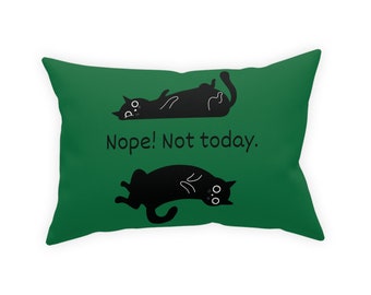 Mental Health Pillow, Funny Cat, Inspirational, Black Cat, Home decor