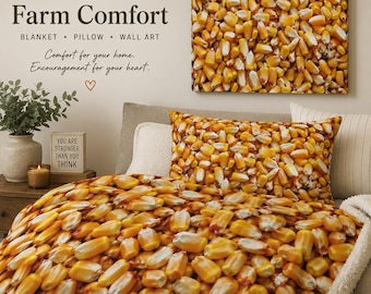 Farm Decor Blanket Pillow or Wall Art Corn Kernel Farmhouse Decor