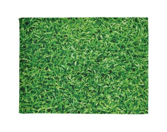 Bright green grass blanket.  I smell fresh cut grass just by looking at it. Enjoy!