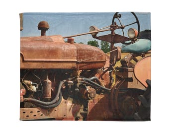 Blanket Tractor Harvest Decor