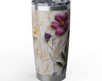 Tumbler Vintage Design Floral Spring Decor Garden Essential. Enjoy!