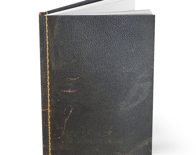 Black faux leather journal. Vintage old world style. Enjoy!