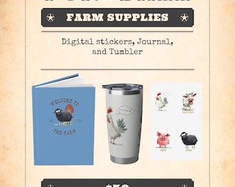 Bundle Welcome to the Farm Journal Digital Stickers Tumbler Mental Health Awearness Enjoy!