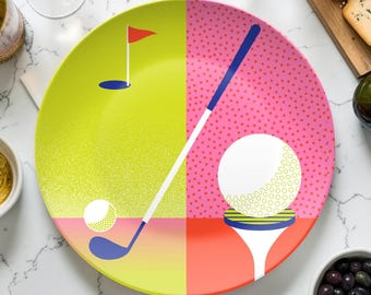 Golf Lover Plate, Preppy Golf Decor, Golf Gift for Him or Her, Country Club Aesthetic Plate, Golf Art Dinnerware, Golfer Gift Idea