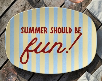 Summer Should Be Fun Platter – Summer House Bravo Quote Plate – Bravo TV Fan Gift – Funny Bravo Serving Tray – Reality TV Kitchen Decor