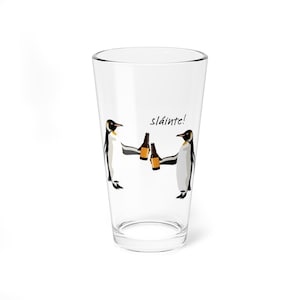 Pinguin Pint Glas, Bier Geschenk, lustiger Bierkrug, Papa Geschenk - Mixglas, 16 Unzen, Pint Glas Geschenk, Vatertagsgeschenk, Tierliebhaber Geschenk, Pub