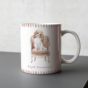 Cavalier King Charles Spaniel Mug, Dog Mom Gift, Royal Dog Lover, Vintage Dog Cup, Ceramic Coffee Mug, 15oz, Cavalier King Spaniel Gift