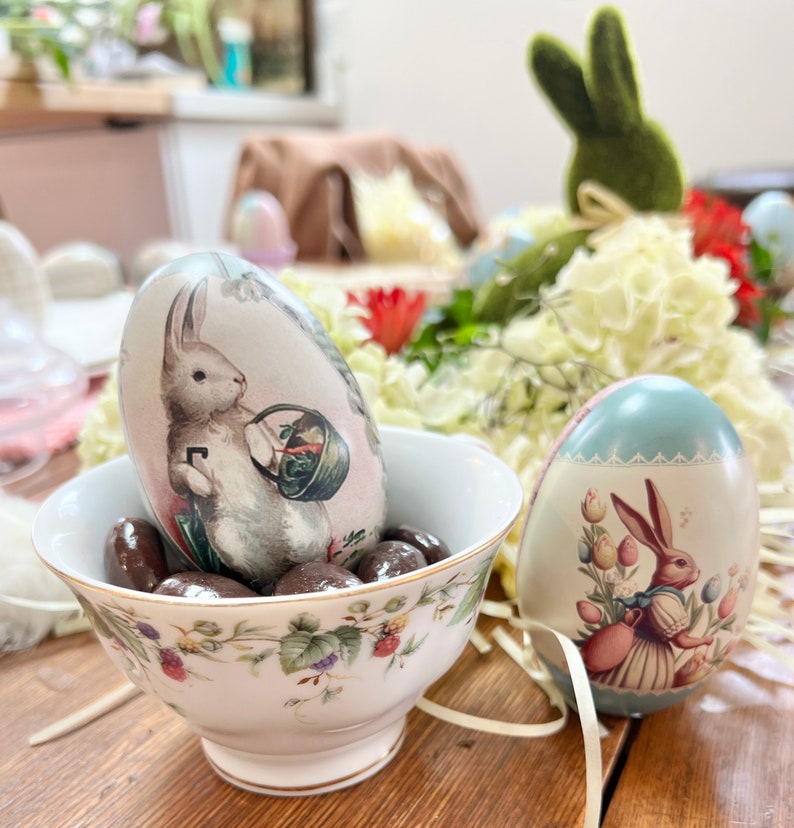 Set of Ten Fillable Reusable Easter Egg Tins. Vintage Style Etsy