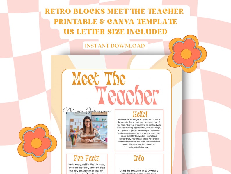 Editable Meet The Teacher / Canva Template / Teacher - Etsy México