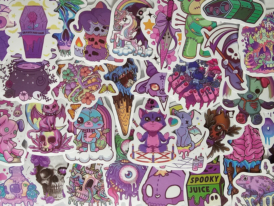 65 Cute Gothic Stickers Perfect for Laptop, Water Bottle, Skateboard - Etsy