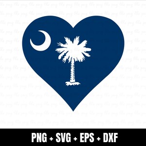 South Carolina Heart Flag SVG Files | America Vector Files | USA Vector Files | Heart Shape Vector | South Carolina Clip Art
