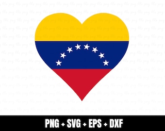 Venezuelas hjärtflagga svg | png, eps, ai, dxf-filer (digital nedladdning)