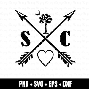 South Carolina SVG Files | America Vector Files | USA Vector Files | Heart Shape Vector | South Carolina Clip Art