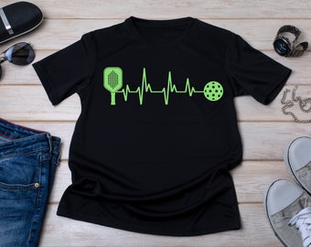 Pickleball Shirt, Pickleball Heartbeat Shirt, Pickleball Lover Shirt, Pickleball Party Gift, Racquetball Shirt, Paddleball Shirt, Sport Tee