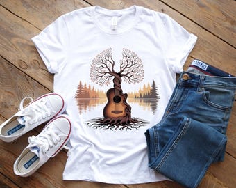 Tree of Life Guitar T-Shirt: Music Lover Gift