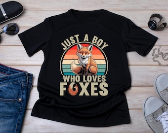 Boy's Fox T-Shirt: Vintage Style Wildlife Lover Tee
