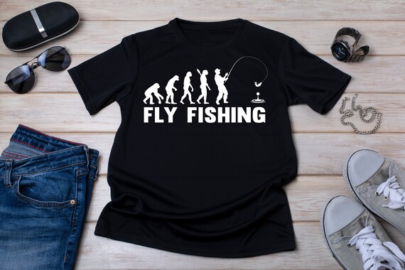 Evolution Of Man Fly Fishing Shirt Evolution Of Man Fly Fishing Shirt