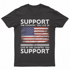 Patriotisk amerikansk flagga-t-shirt: Gåva till självständighetsdagen Black