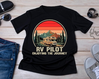 RV Camping T-Shirt, RV Pilot Shirt, Motorhome Camper Gift, Funny Camping Shirt, Rv Life Tee, Vintage RV Travel Shirt, Camper Gift