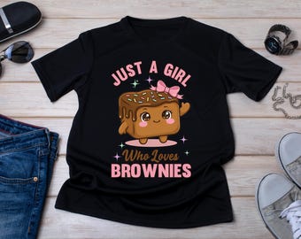 Camiseta Kawaii para Amantes de Brownie, Camiseta de Sobremesa de Chocolate, Presente Ideal para Meninas que Amam Confeitaria