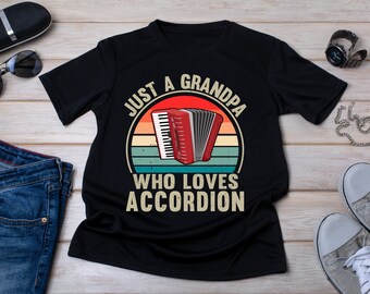 Grandpa Accordion Player T-Shirt: Musician Gift