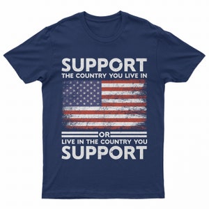 Patriotisk amerikansk flagga-t-shirt: Gåva till självständighetsdagen Navy