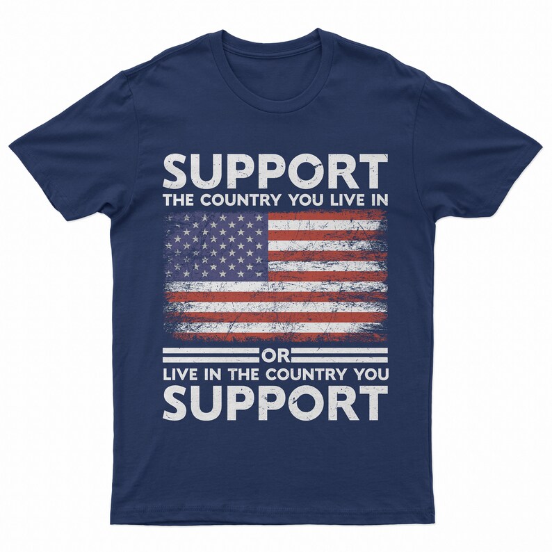 Patriotisk amerikansk flagga-t-shirt: Gåva till självständighetsdagen Navy
