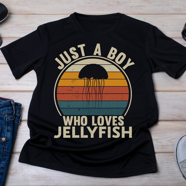 Jellyfish Shirt, Just A Boy Who Loves Jellyfish, Jellyfish Lover Gift, Moon Jellyfish Shirt, Jellies Lover Gift, Jellyfish Costume T-Shirt