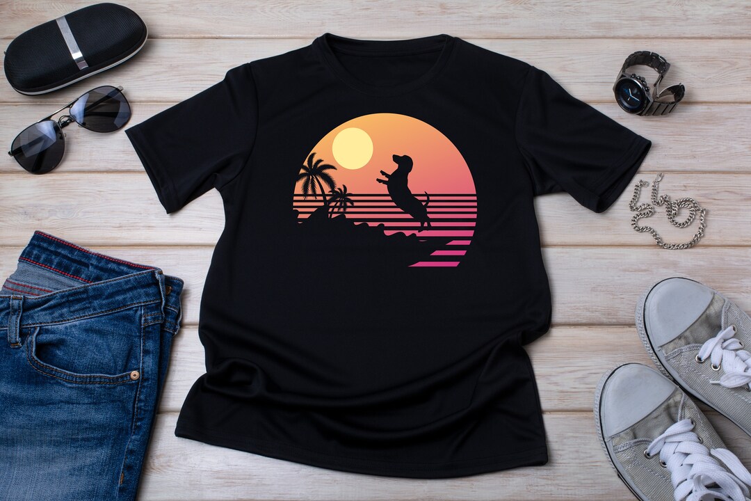 Dachshund Wiener Dog Badger Vintage Sausage Lover Mens Tshirt Women Shirt for Dog Lovers I Trip