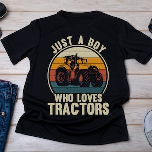Boy Who Loves Tractors T-Shirt: Farm Life Gift