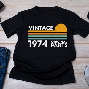 Camiseta de cumpleaños vintage de 1974: piezas originales de edición limitada
