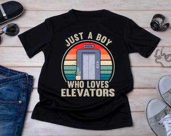 Camiseta Vintage para Amantes de Elevadores, Camiseta com Estampa Retrô de Elevador ao Pôr do Sol