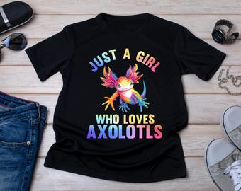 Camiseta para amantes de los ajolotes: Salamandra kawaii, camiseta con estampado animal.