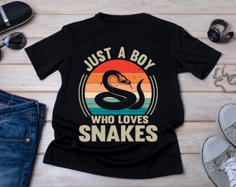 Boy Who Loves Snakes Shirt: Reptile Lover Gift