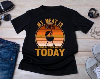 Camiseta engraçada para churrasco, camiseta com humor sobre carnes e mestre da grelha