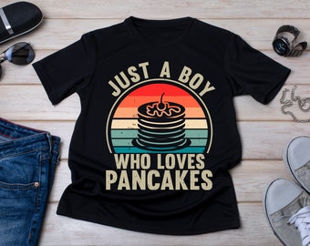 Jeugdshirt Pancake Lover: T-shirt 'Just A Boy Who Loves Pancakes'