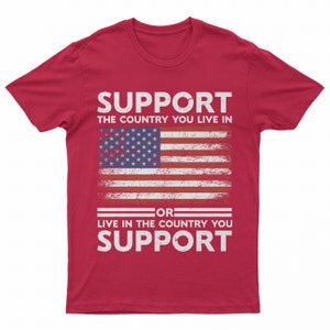 Patriotisk amerikansk flagga-t-shirt: Gåva till självständighetsdagen Red