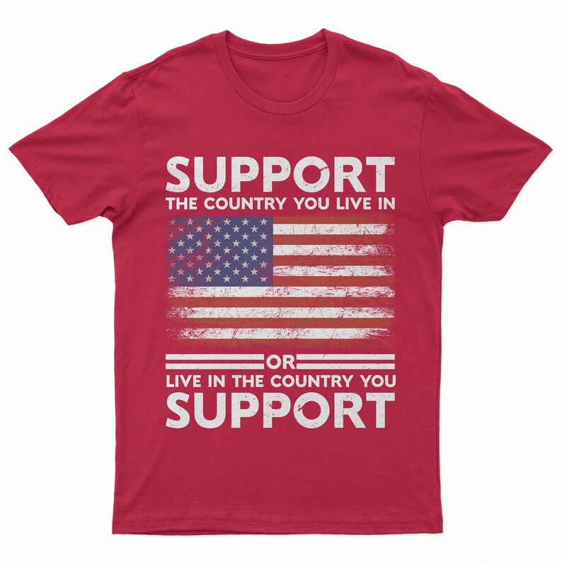 Patriotisk amerikansk flagga-t-shirt: Gåva till självständighetsdagen Red