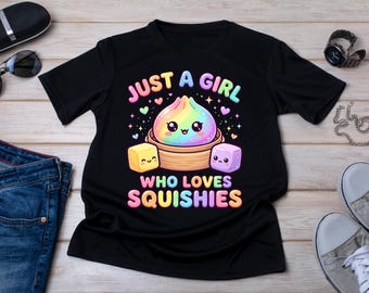 Just A Girl Who Loves Squishies Shirt, Kawaii Squishy Shirt, Cute Dumpling Tee, Squishy Lover Gift, Girls Birthday Shirt, Toy Lover Gift