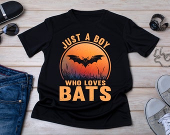 Boy Who Loves Bats Shirt: Vintage Halloween Costume