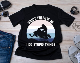 Sneeuwscootershirt: Don't Follow Me, cadeau wintersportrijder