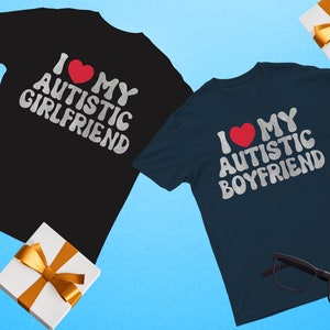 I Heart My Autistic Partner Shirt: Matching Couple Collection
