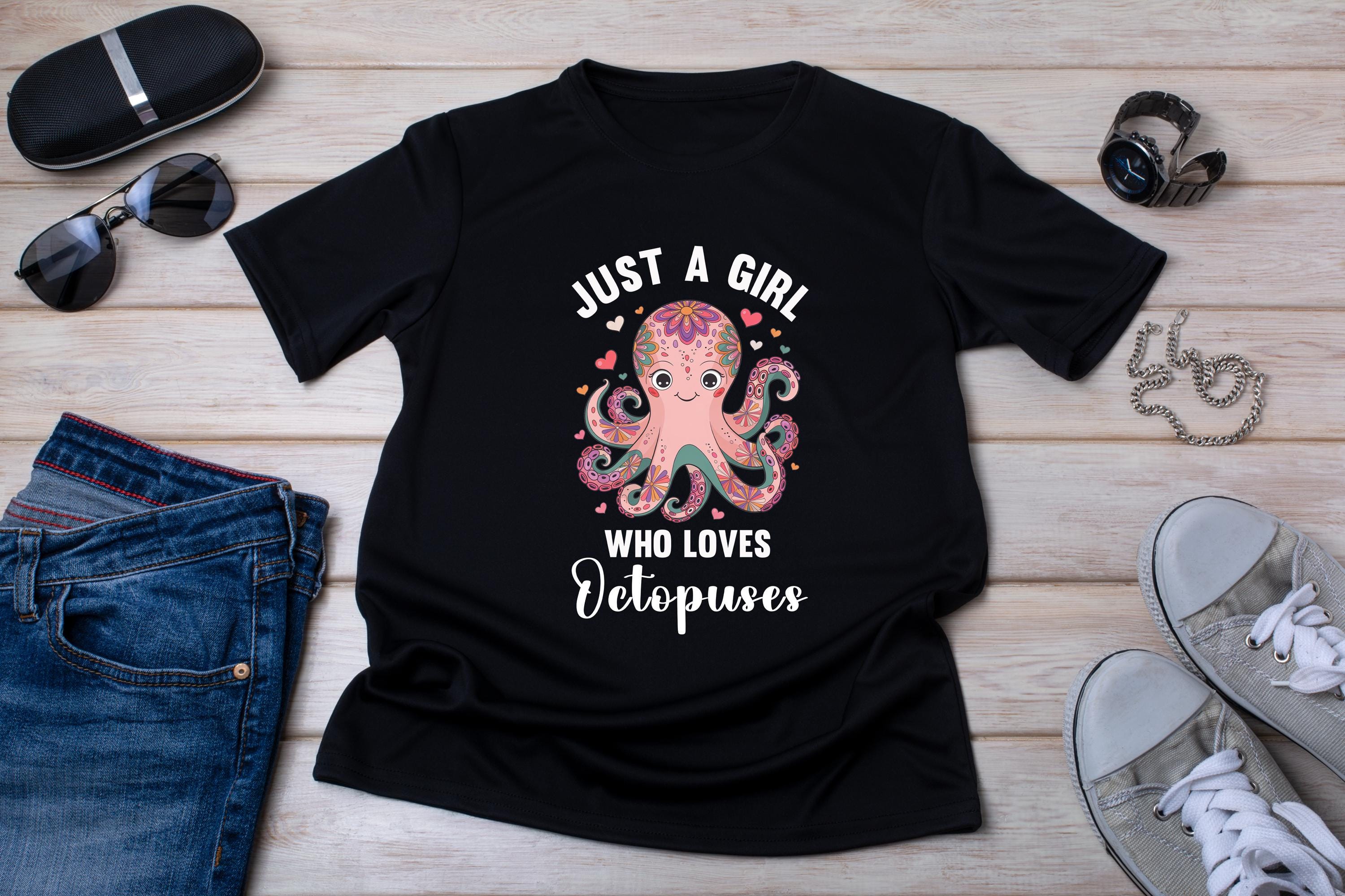 TUITACI タコ　シャツ　3 タコ好きTシャツ：タコが大好きな女の子、海洋生物Tシャツ - Etsy 日本