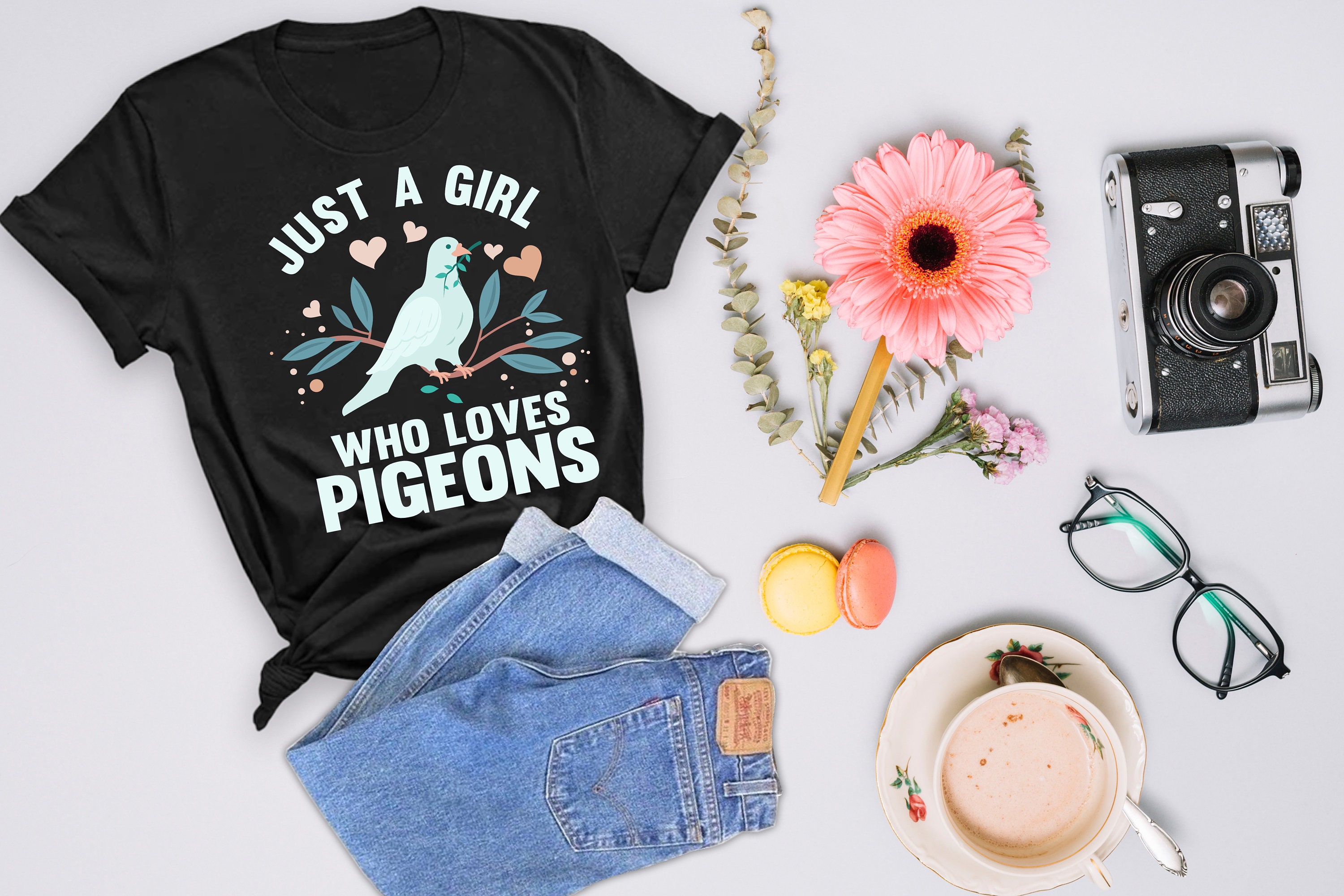 Just A Girl Who Loves Pigeons T-Shirt Birding Bird Owner Just A Girl Who Loves Pigeons T-Shirt Birding Bird Owner