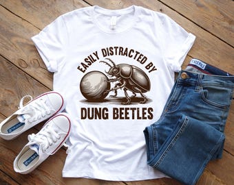 Camiseta vintage com estampa de besouro rola-bosta, camiseta de entomologia, presente para colecionadores de insetos.