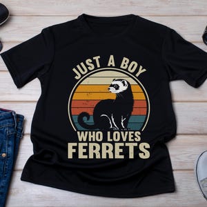 Boy Who Loves Ferrets T-Shirt: Ferret Lover Gift