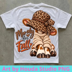 Autumn Cow png, Leopard Cow PNG, Moo’d for Fall PNG, Cute Cow Fall PNG, Cow with Leopard Bow, Autumn Cow Sublimation Design