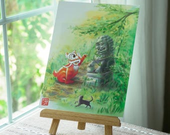 Lion Dance Art Print: Lunar New Year Illustration