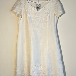 White Linen Garden Party Dress | 20&#39;s Inspired