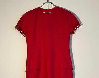 Vintage 90s Magaschoni Collection 10 Medium Red Linen Square Neckline  Empire Waist Dress - Etsy